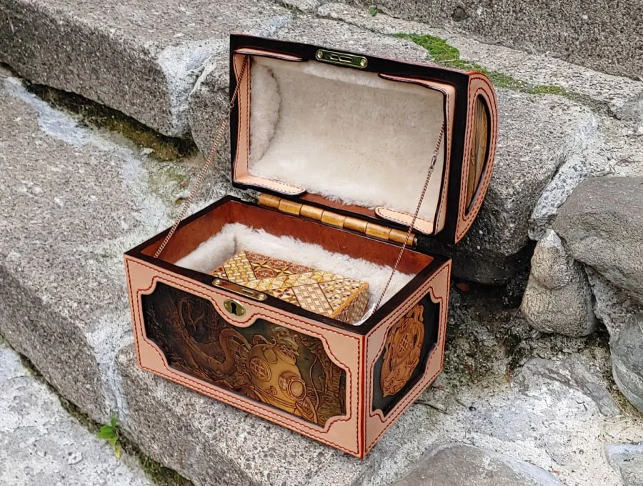 Leather treasure chest — Tony Allen Bernier